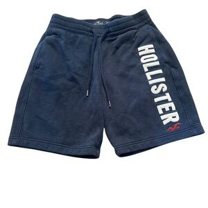 Hollister Fleece Shorts - Mens Size XS - Navy Blue and White